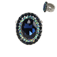 CRYSTAL RHINESTONE HALO STRETCH RING